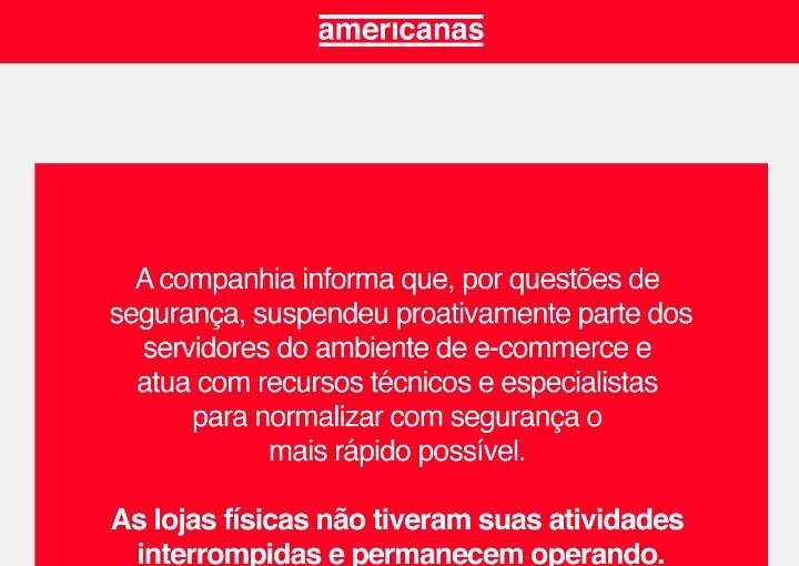 Americanas segue fora do ar, monta operação de crise e prejuízo só cresce