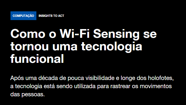Como o Wi-Fi Sensing se tornou uma tecnologia funcional