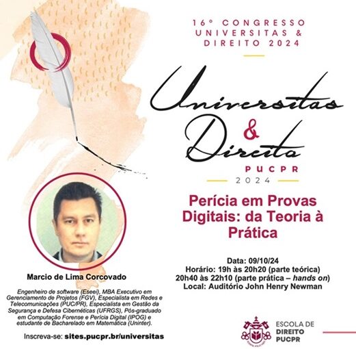 Palestra: “Perícia em provas digitais: da teoria à prática”
