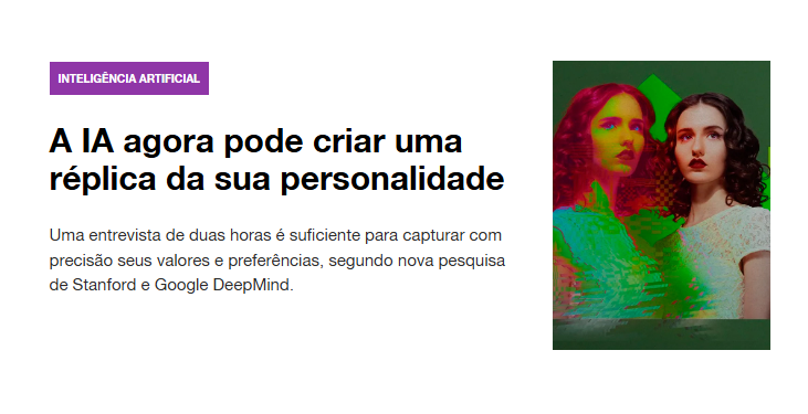 A IA agora pode criar uma réplica da sua personalidade