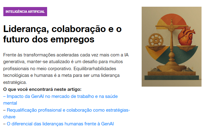 Inteligência artificial: liderança, colaboração e o futuro dos empregos