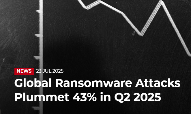 Ataques globais de ransomware despencam 43% no 2º trimestre de 2025