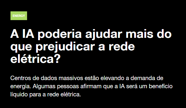 A IA poderia ajudar mais do que prejudicar a rede elétrica?