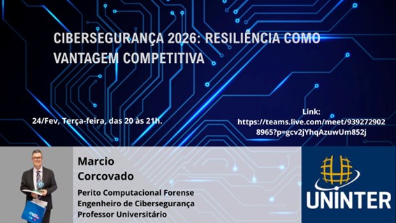 Convite para formação ao vivo: “Cibersegurança 2026: resiliência como vantagem competitiva”